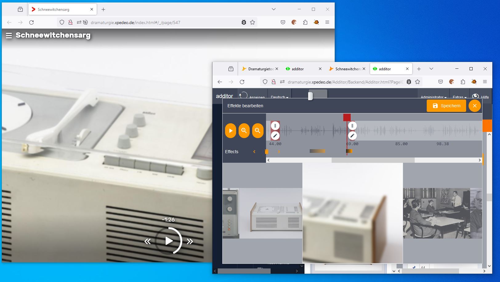 Screenshot Backend und Frontend Screenshot Backend und Frontend