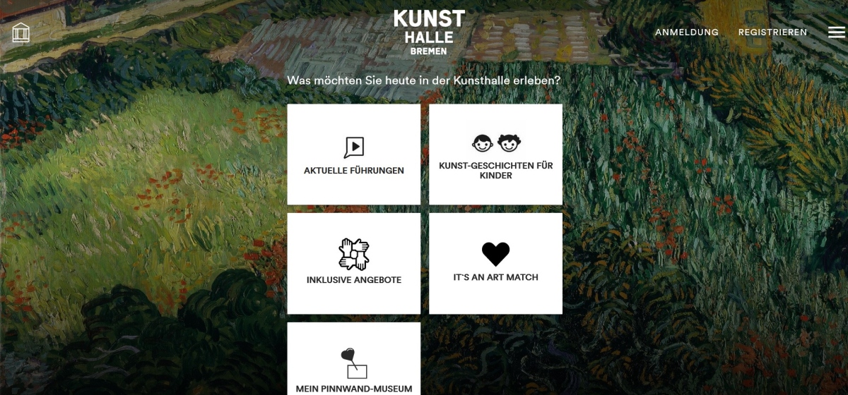 Startscreen der App "Artsurfer"