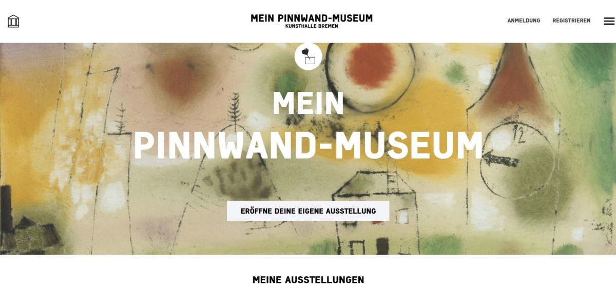 Startscreen der App "Mein Pinnwandmuseum"