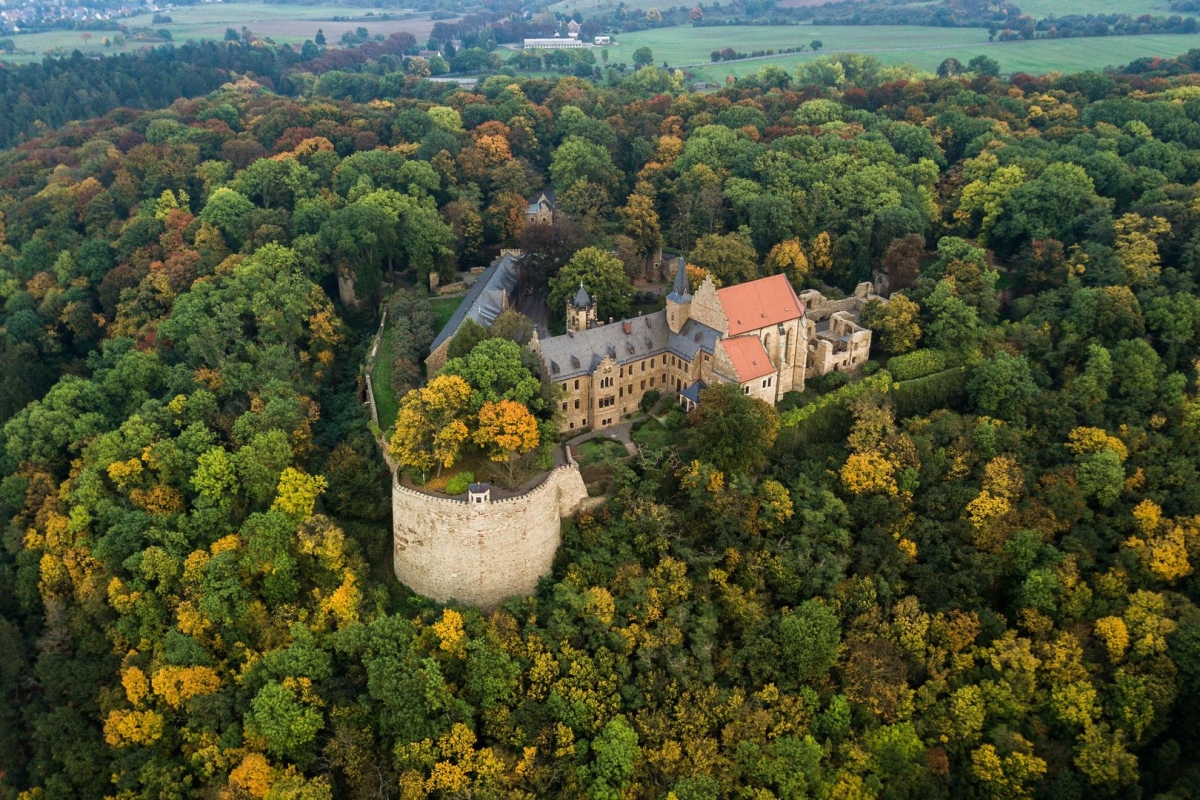 Vogelansicht Schloss Mansfeld