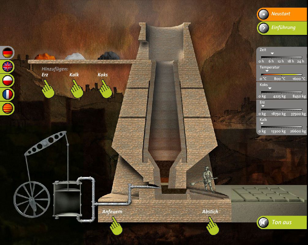 Screenshot Hochofen-Spiel Screenshot Hochofen-Spiel