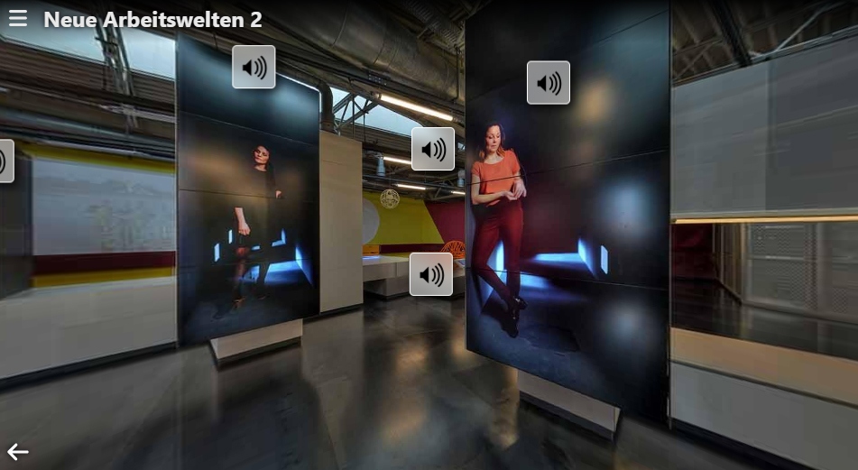 Blick in den Ausstellungsbereich "neue Arbeitswelten"