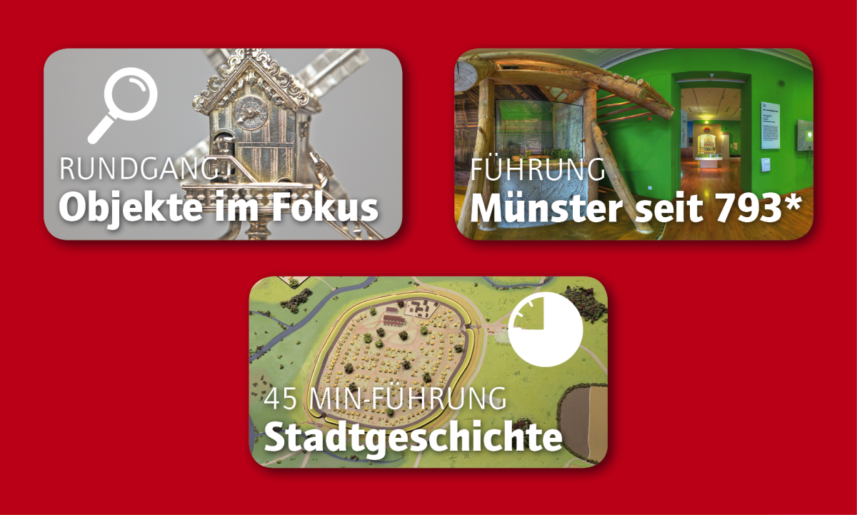 Auswahlmenü des xpedeo Audioguides mit Bildern im Stadtmuseum Münster Auswahlmenü des xpedeo Audioguides mit Bildern im Stadtmuseum Münster