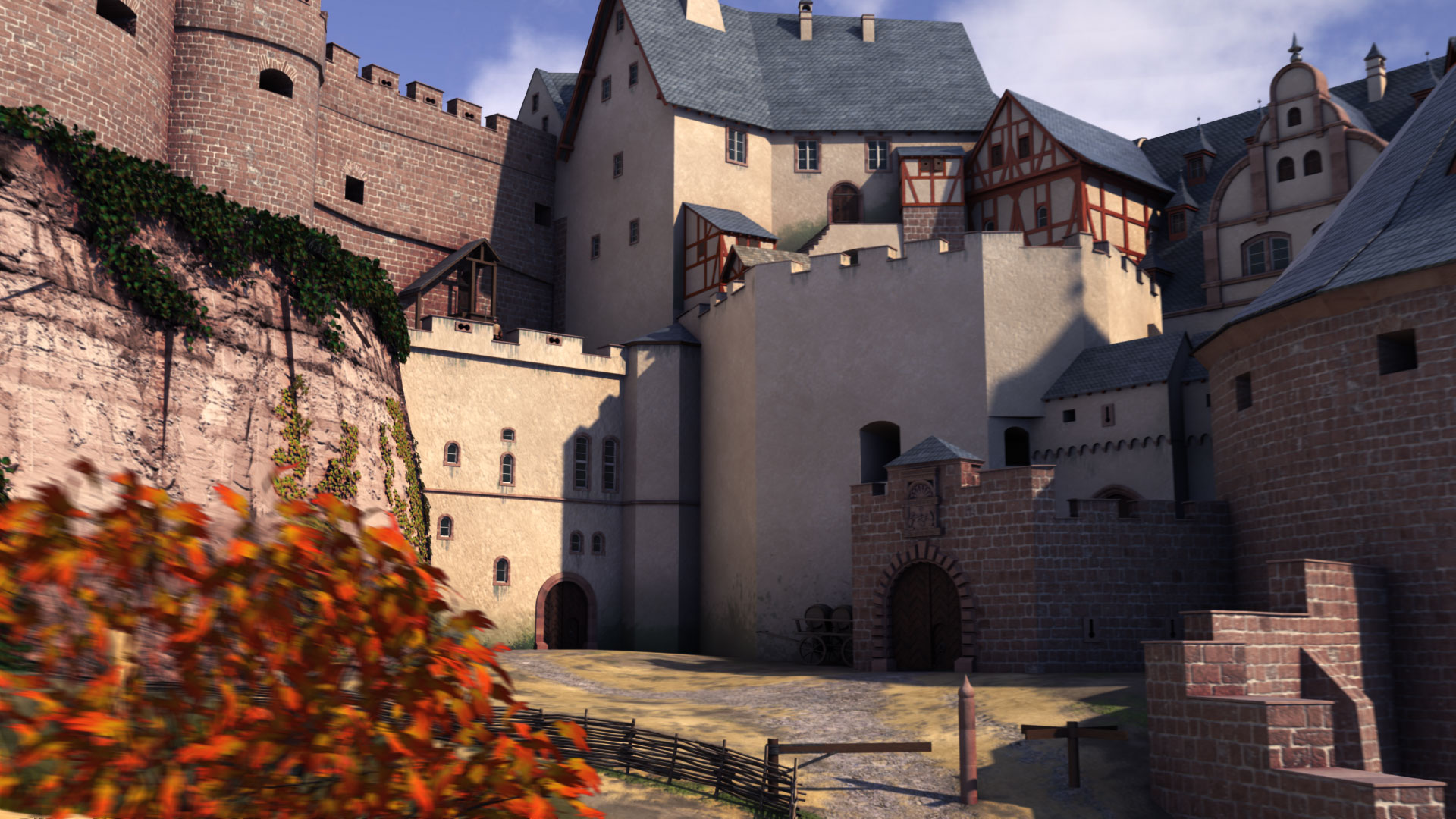 View of the courtyard (3D simulation) View of the courtyard (3D simulation)