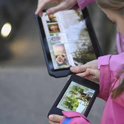 Audio guide in use